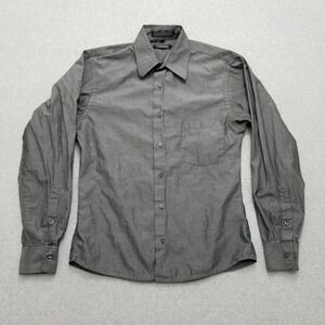 DKNY Shirt Mens 14.5 32/33 Gray Button Up Long Sleeve Pocket‎ Casual